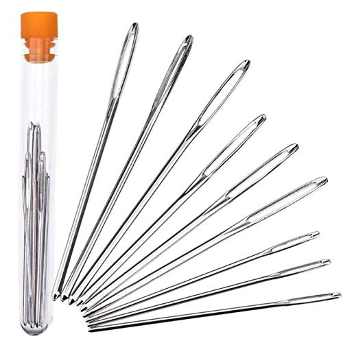 TREXEE Steel Yarn Knitting Large-Eye Blunt Sewing Needles with Clear Bottle, Suitable for Crochet Projects ( Silver, Extra Large )-image-33