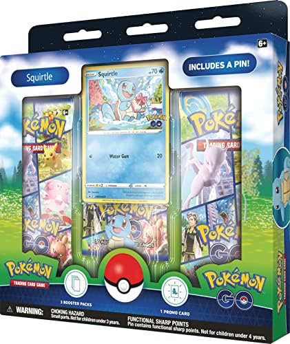 Pokémon TCG: Pokémon GO Pin Collection - Squirtle (1 Foil Promo Card, 1 Collectors Pin & 3 Booster Packs)