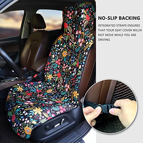 Yr Universal Fit Waterproof Stain Resistant Car Seat Cover, Non-Slip Neoprene Car Seat Covers For Sedan, Suv, Van, Truck, Front Seat Protector, Protect Your Leather & Cloth Seats (Garden Picnic) #TOP3
