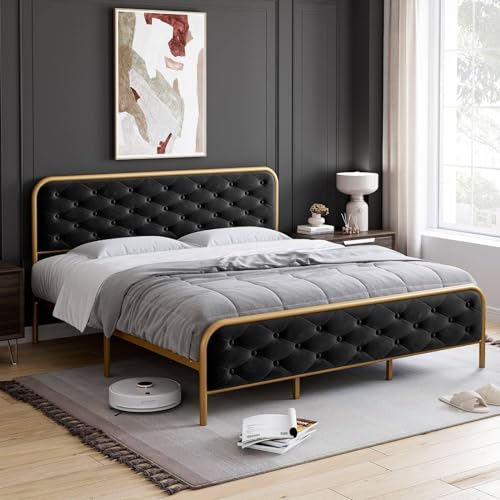 IDEALHOUSE 2024 New Queen Size Bed Frame, Luxurious Bed Frames