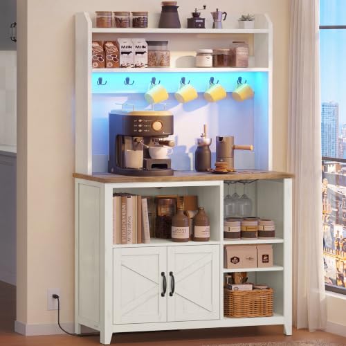 Image of VASAGLE Baker's Rack with LED Lights and Power Outlet, 6 Hooks