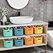 BOBIBOSS 8 Pack Colorful Storage Bins with Lids for Shelves, Classroom Storage Bins, Stackable Colored Bins, Plastic Storage Containers with Lids for Organizing, Storage Boxes for Craft, Art Supplies