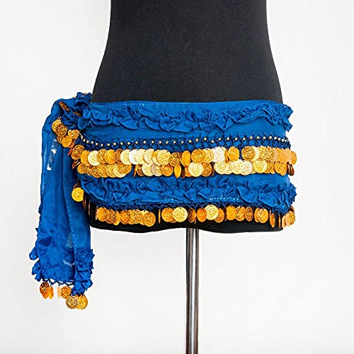 Ceinture Danse du Ventre Costume de danse du ventre Vêtements Ventre Danse Ceinture Belly Dance Hand Foulard Saunière Chaîne Chaîne Femmes Girl Girl Dance Wear 423 ( Color : Blue , Size : One Size ) Cover
