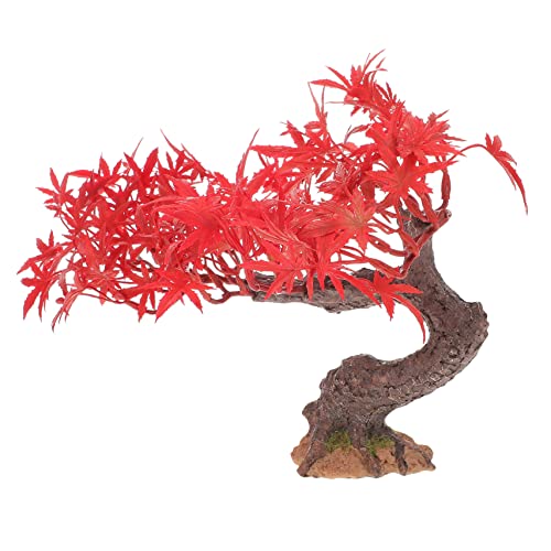 HOOTNEE Artificial Mini Red Maple Tree Japanese Maple Tree Fake Realistic Home Decor Ornament