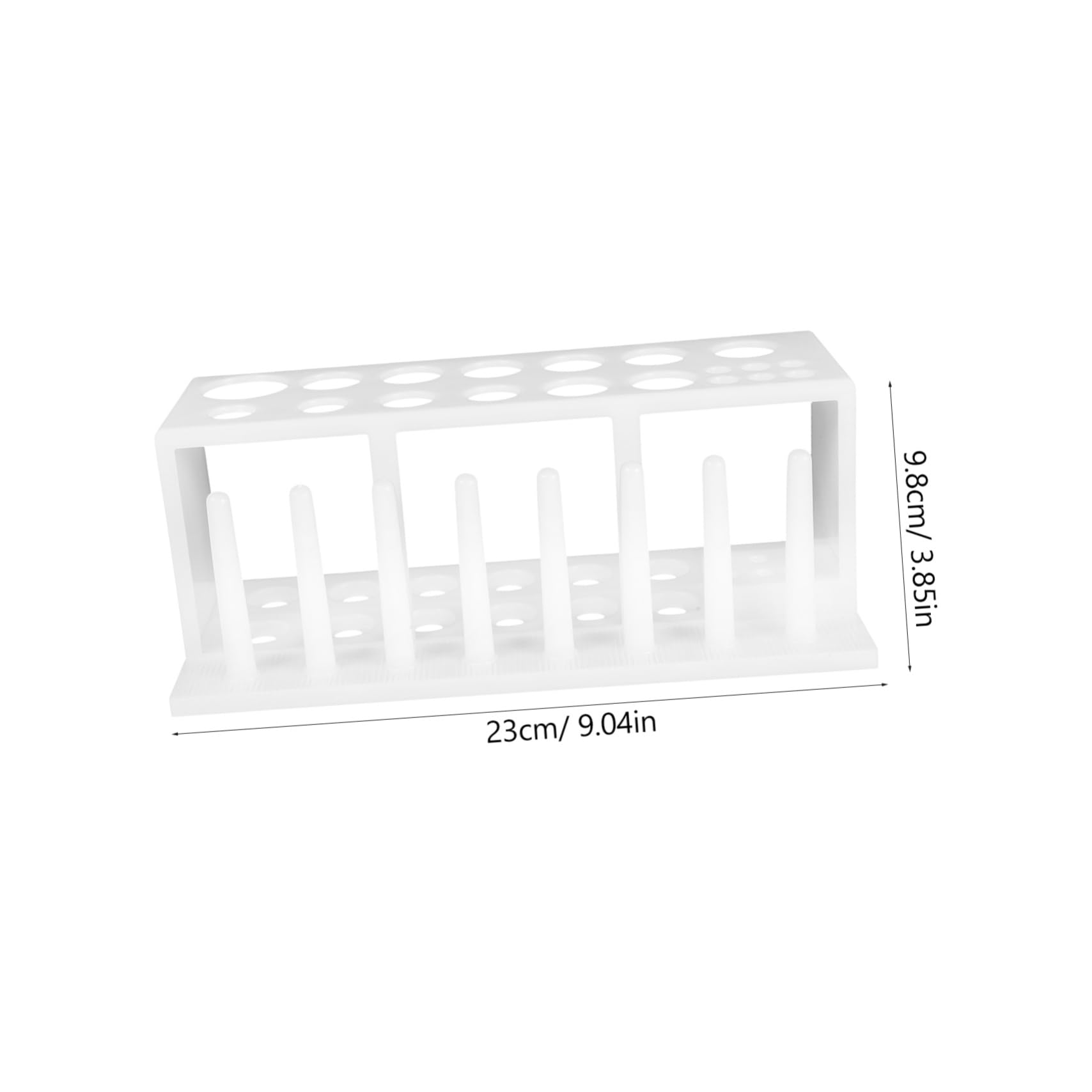 FUNOMOCYA Compact Test Tube Organizer 19 Holes 8 Pegs Wall Mount Rack Laboratory Tube Holder Plastic