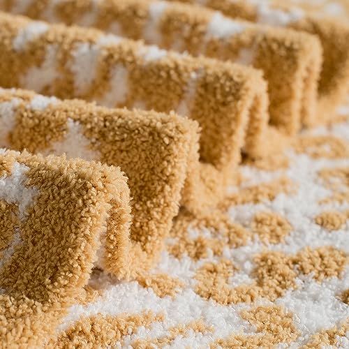 Carriediosa Ultra Soft Leopard Throw Blanket Microfiber Fuzzy Fluffy Cheetah Warm Lightweight Plaid Pattern Knitted Blankets Cozy Throws For Couch Bed Sofa, 50" X 60" Throw Size Tan Brown #TOP3