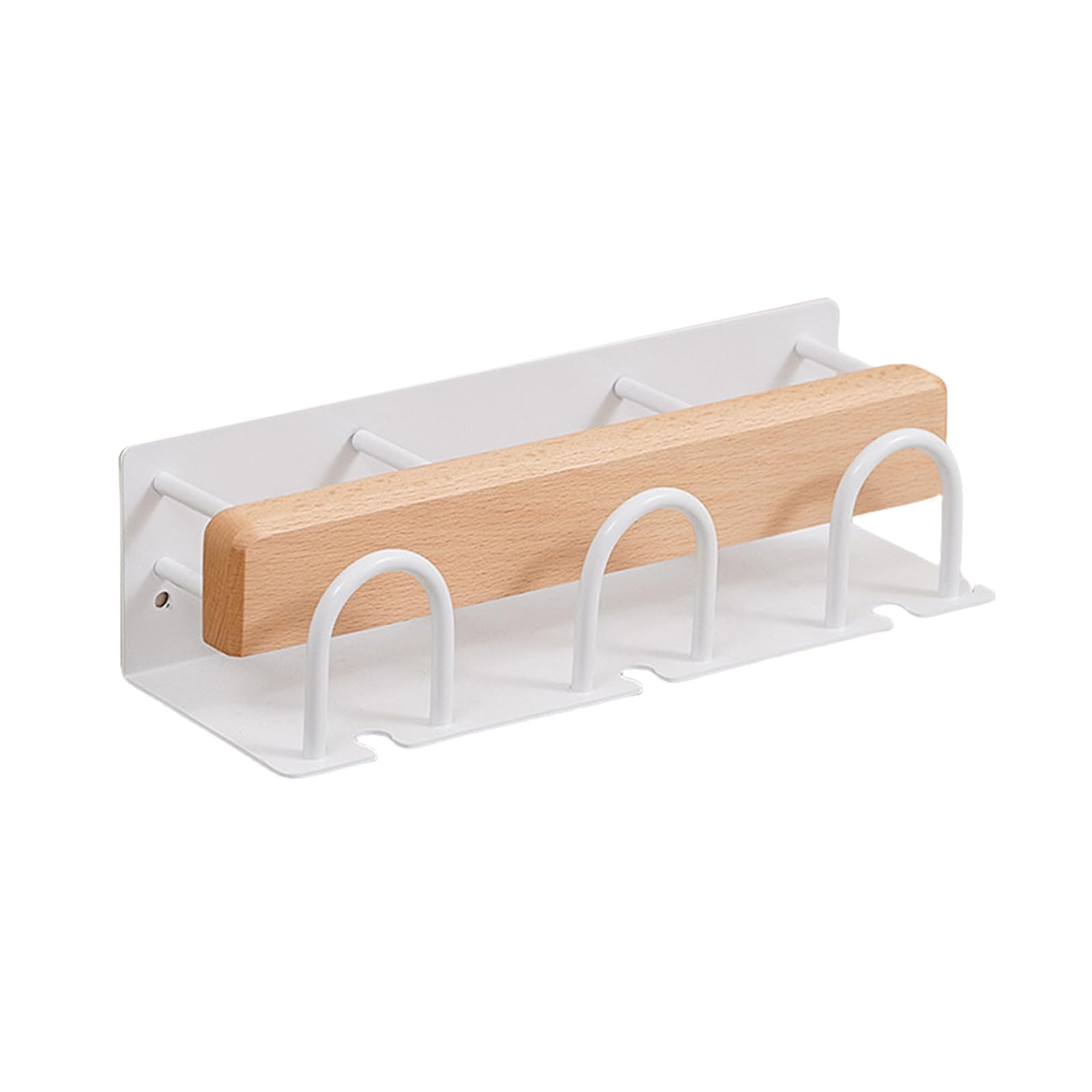Yhplxyuus Moderns Wall Hanging Electric Toothbrush Holder, Wood and Aluminum Rack Holds Multiple Brushes Toothpaste Wall Mounted Toothbrush Stand