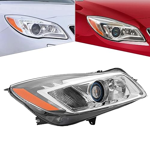 Tapischion Headlights Assembly Compatible with BUICK REGAL 2009-2012, Right HID Halogen Headlamps for Driver Side, OEM: 22934024 (Right)