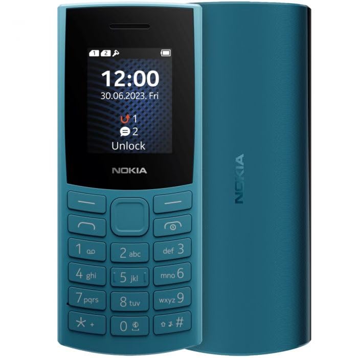 Nokia 105 4G double SIM (2023) téléphone portable, bleu océan