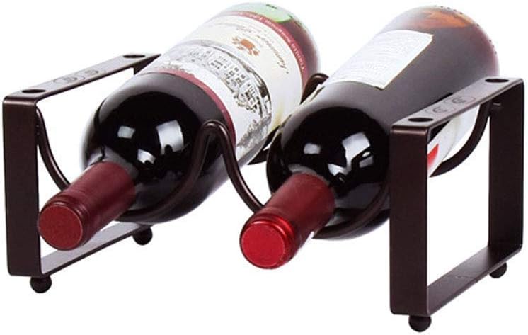 Freestanding 2 Bottles of Wine Rack Stackable Metal Stand Design Modern Minimalist Wearable Design for Wine Lovers