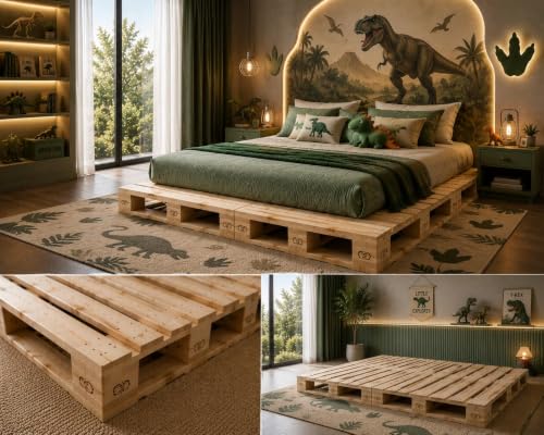 Image of The Woodpecker 4x6 Pine Wood Double(Two) Pallet | Durable Heavy-Duty, Premium Brown Finish, Industrial Shipping, Warehouse Storage, DIY Furniture Projects