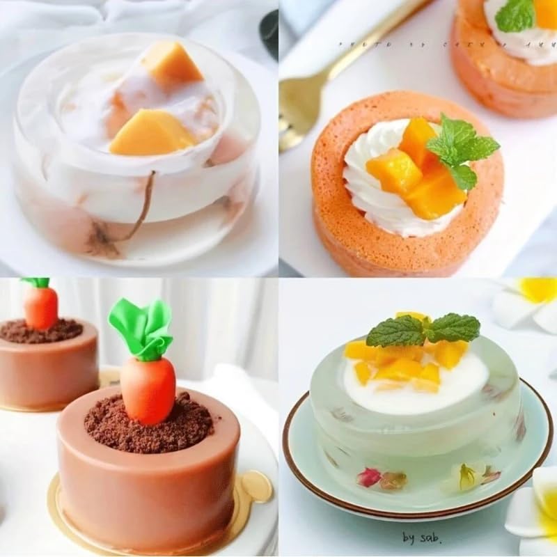 Image of UG LAND INDIA 6 Cavity Cylinder Jar Shape Silicone Candle Mould Mousse Cake Mold for Making Chocolate Muffin Ice Chocolate Pudding Cup Art Ice Shot Glass Candle, Resin Concrete, Cement PVC