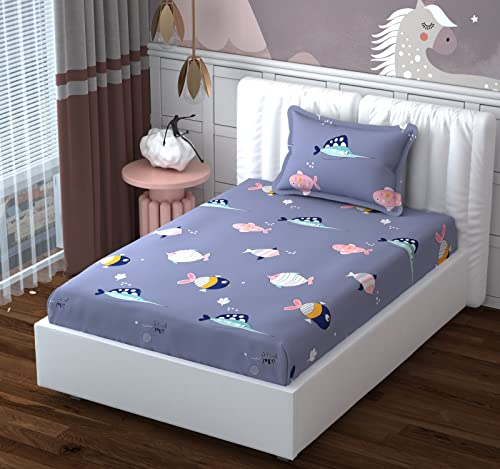 Image of Room Single Bedsheet with 1 Pillow Cover, Single Bed, Printed- 60 x 90 Inches