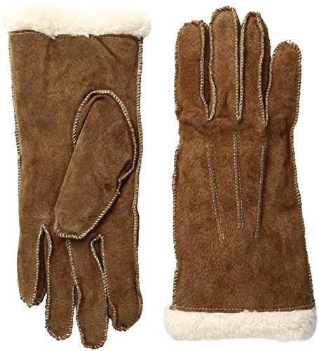 Isotoner Women's Suede Gloves with Moccasin Stitch and Sherpasoft Lining