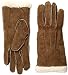 Isotoner Women's Suede Gloves with Moccasin Stitch and Sherpa Soft Lining