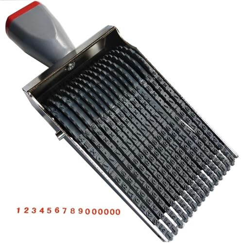 zeng Rolling Wheel Stamp 3.5 mm 15 Band Gummi Nummerierungsstempel,personalisieren veränderbar (0-9)10 Ziffern Zahlen & (A-Z)26 Alphabet, einstellbarer Datums Abdruckgröße 62 x3.5 mm
