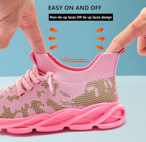 Image of DADAWEN Boys Girls Sneakers Kids Lightweight Breathable Tennis Shoes Strap Running Athletic Shoes for Toddler /Little Kid /Big Kid