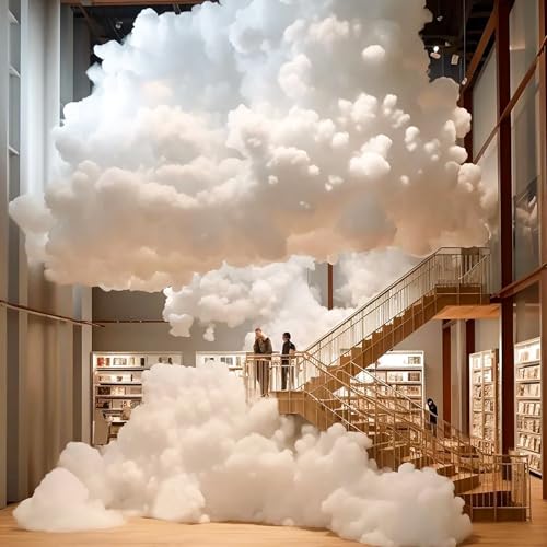 Image of BUTUZE Polyester Fiber, Clouds for Room Ceiling, Cotton Clouds, 400g /14oz - Fake Snow Decoration, Artificial Snow, Cloud Decor, Polyfill Stuffing Fiber Fill