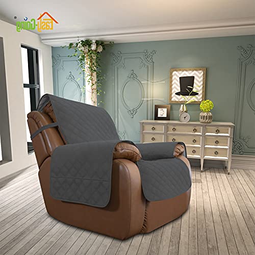 Image of Easy-Going Sofa Slipcover Waterproof Oversized Recliner Chair Cover Non-Slip Fabric Couch Cover for Living Room Washable Furniture Protector for Pets Kids Dog Cat (Oversized Recliner, Dark Gray)