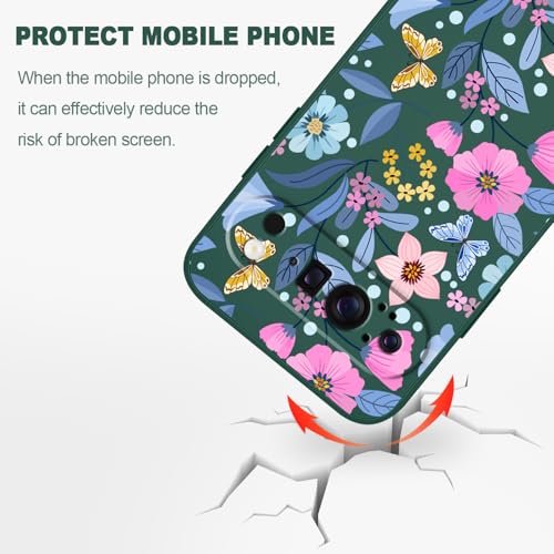 Coque silicone liquide Google Pixel 9 Pro LEECG, protection verte