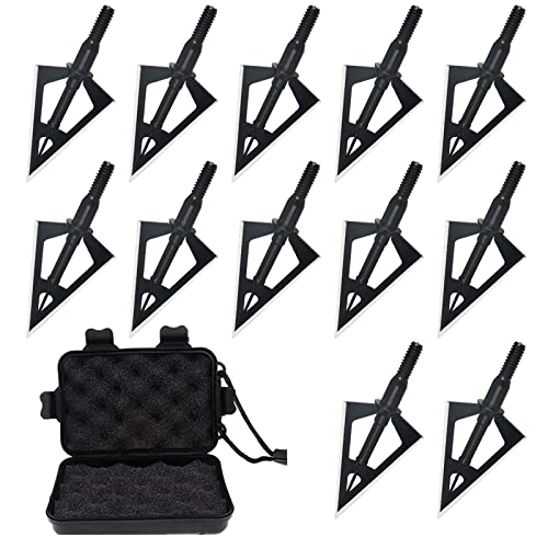 LeeMui Stainless Steel Hunting Archery Broadheads Blades Fixed Blades 100 Grain Archery Broad Heads Tips Compatible with Traditional Archery Broad Crossbow Recurve