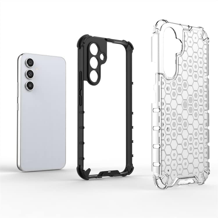 Image of Lustree TPU Honey Comb Armor Shock Proof Back Cover for for Samsung Galaxy A34 5g (Transparent)