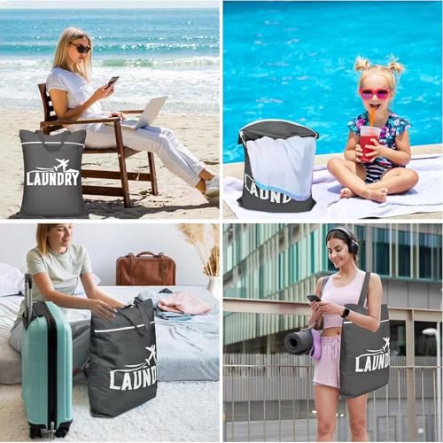 Foldable Clothes Organizer - Waterproof Laundry Sack, Travel Garment Pouch | Portable Wet Swimsuit Bag for Dorm Gym Yoga Bath Packing, Outdoor Esentials for Camping Trip College Gear Storage4