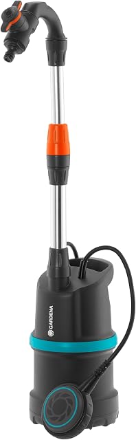 Gardena Gardena Regenfasspumpe 4000/1 mit Kabel: Tauchdruckpumpe mit integriertem Filter, 4.000 l/h Fördermenge, für Regenwasser aus der Tonne — Gartenpumpen