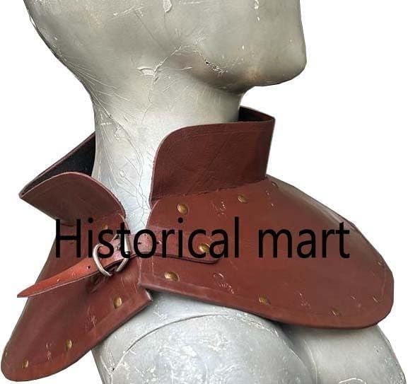 Generic Medieval Armor Gorget Gene Leather Body Chest Harness Rivet-h5, Brown