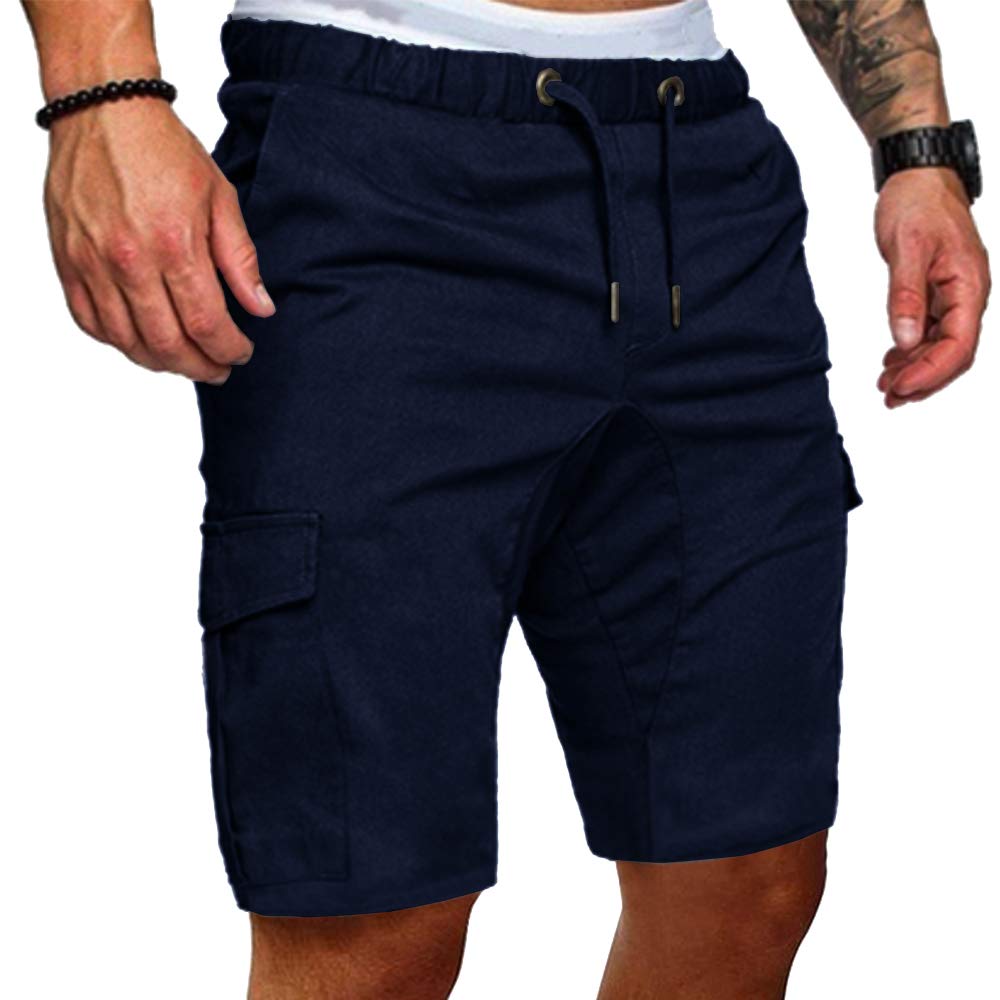 Cindeyar Men's Summer Chino Jeans, Shorts Stretch Jogger Cargo Shorts Slim Fit