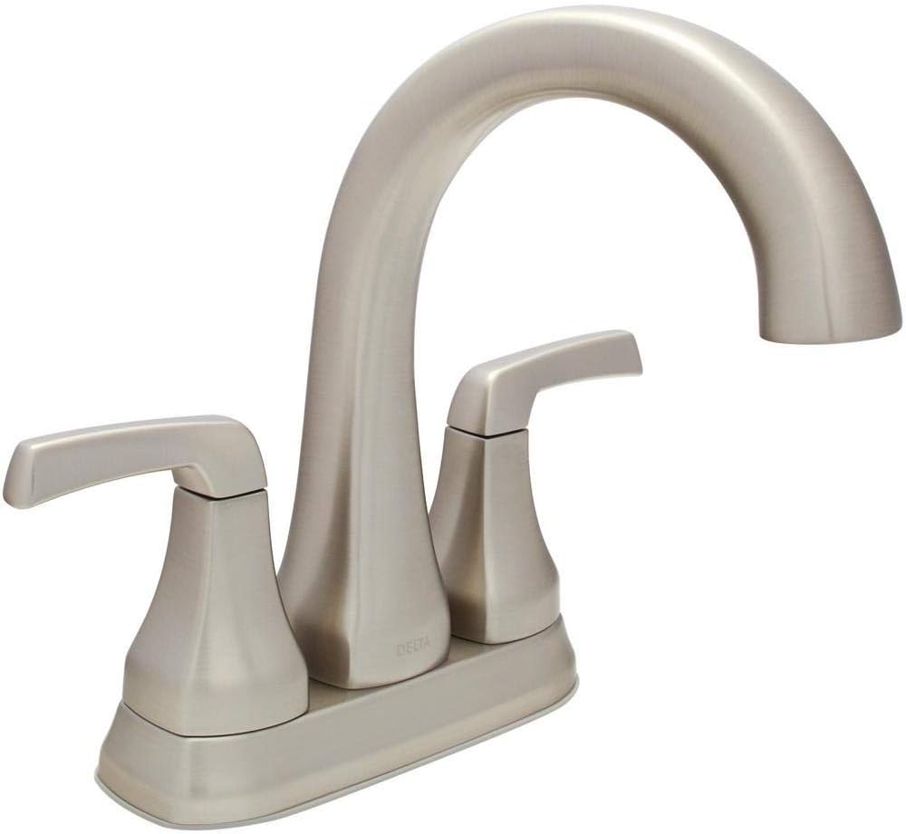 Delta 25770LF-SP Portwood 4 in. Centerset 2-Handle Bathroom Faucet in SpotShield Brushed Nickel