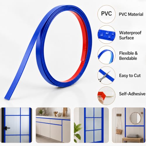 Molduras decorativas autoadhesivas azul friso flexible despegar y pegar 7