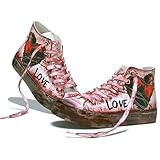 GXZUORUI Women's Fashion Sneakers Men's High-Top Heart & Love Graffiti Design Casual Street Style for Everyday Wear (White, Adult, Women, 10.5, Numeric, US Footwear Size System, Medium)