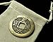 1769-1860 Authentic Japanese Cast Bronze Antique Coin in Pouch - SHOGUNATE 4 Mon 11 Waves - SHOGUN WARRIOR COIN FROM JAPAN