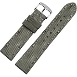 Cinturino per Orologio in Tela Sport & Adventure Ready, Cinturino a Sgancio Rapido - Bracciale Robusto con vestibilità Sicura per Uomo E Donna (ArmyGreen Steel Pin 21mm)