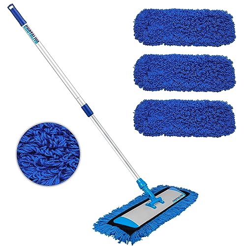 Image of Microfiber Dry Mop with 4.8 Feet Long Aluminium Handle Set 18 inch (with 3 REFFILE)
