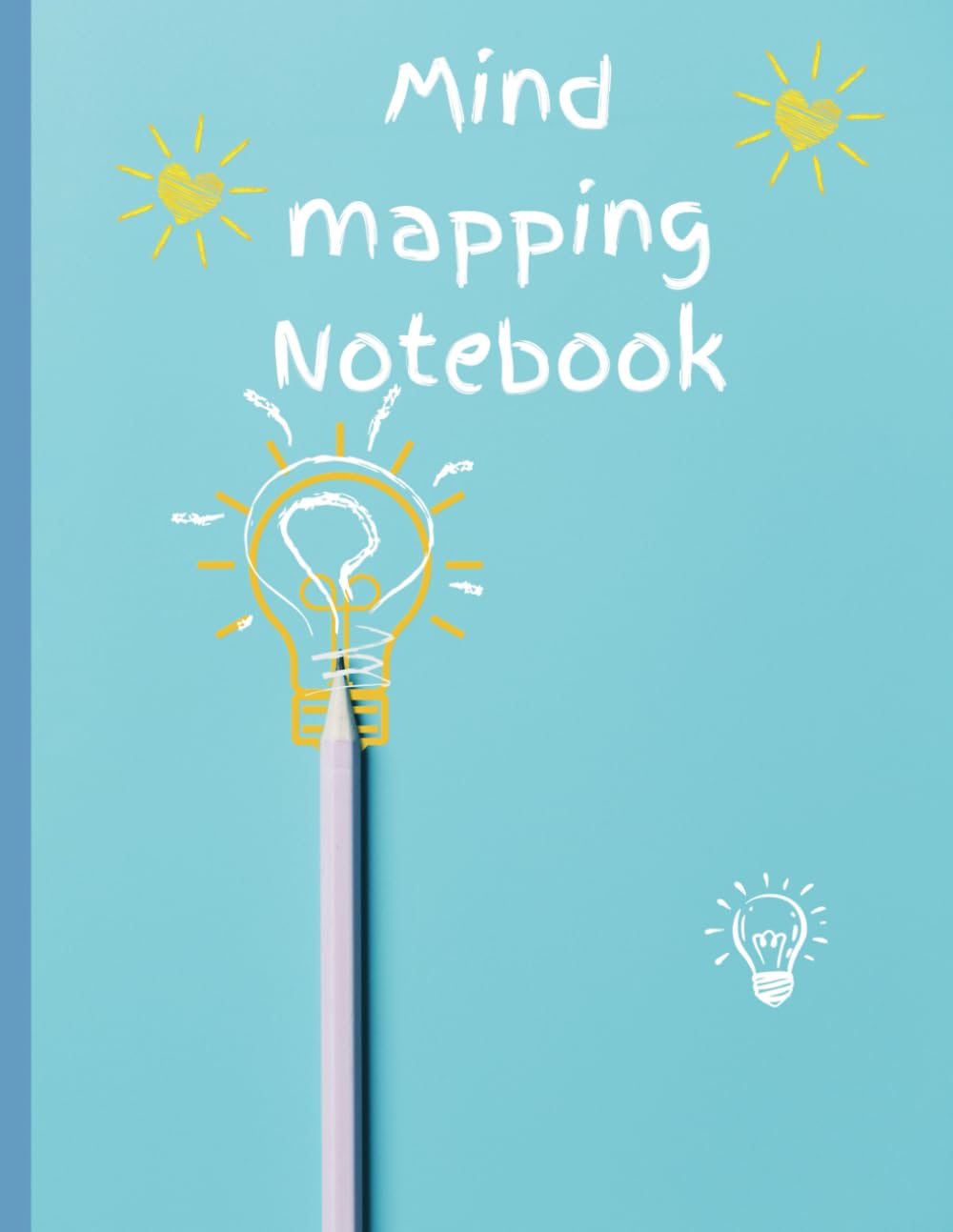 Mind Mapping Notebook 1+1:: Blue book cover for any idea writing down, one note page and one mind mapping page design, perfect for adults and student workers.