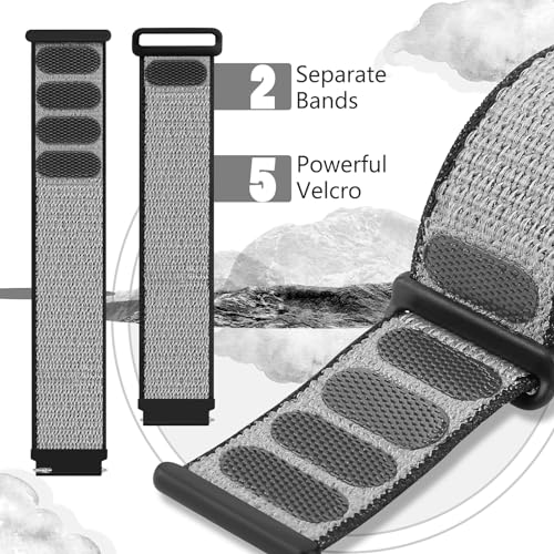 22mm Nylon Armband Kompatibel mit Samsung Galaxy Watch 3 45 mm/Galaxy Watch 46 mm/Gear S3 Frontier/Classic/Garmin Venu 3/Venu 2/Vivoactive 4/Fossil Gen 6 44 mm Sport Uhrenarmband Damen Herren – Bild 4