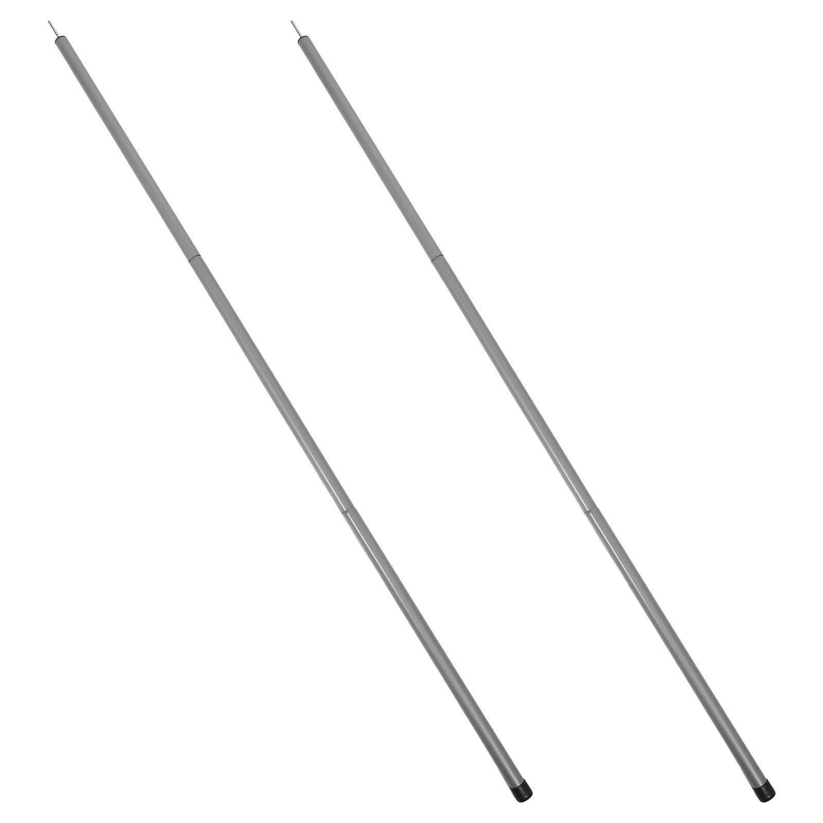 SEWACC 2 Sätze Outdoor 25mm Zeltstange 2,1m, Eisen, Silber