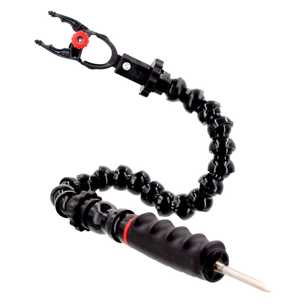 Flexibler Arm mit Erdspieß für Makrofotografie Plamp, Schwarz, 1/4-20 UNC, Bodenmontage und Klemmhalterung, für Kamera