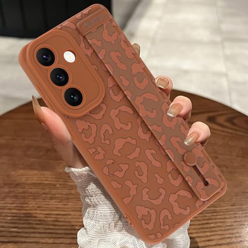 Image of Compatible with Samsung Galaxy S26 Case with Strap Wrist Brown