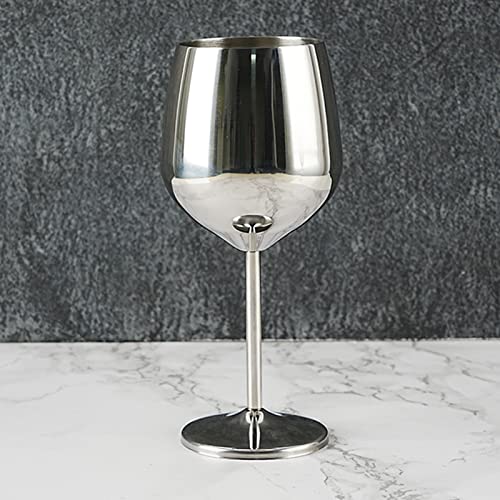 BEIJIALY Conjunto de 2 taças de vinho de aço inoxidável, taças de vinho de metal exclusivas elegante