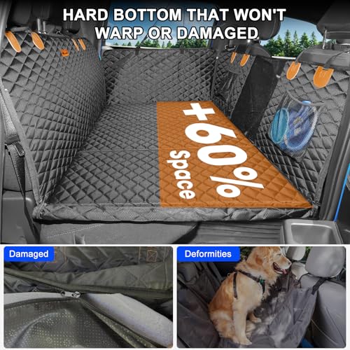 JOEJOY Hundedecke Auto Rückbank für Pickup-Trucks, 147x73cm Hunde Autositz Rückbank Verbreitert, Hundesitzbezug mit Harter Unterseite, Autoschondecke Hund Rücksitz Wasserdicht Kratzfest
