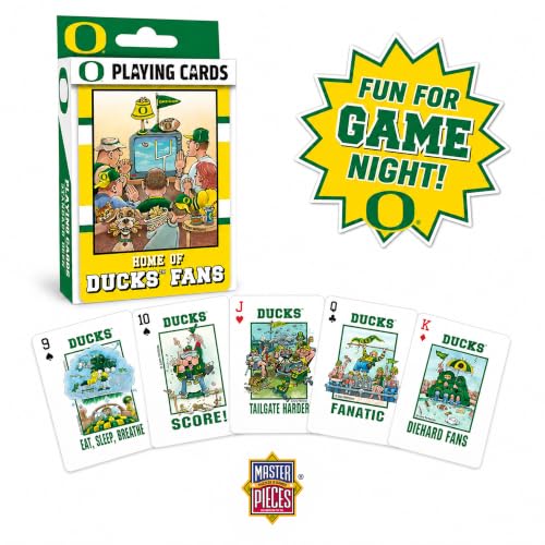 Image of Masterpieces Officially Licensed NCAA Oregon Ducks Playing Cards for Fans - 54 Card Deck for Adults