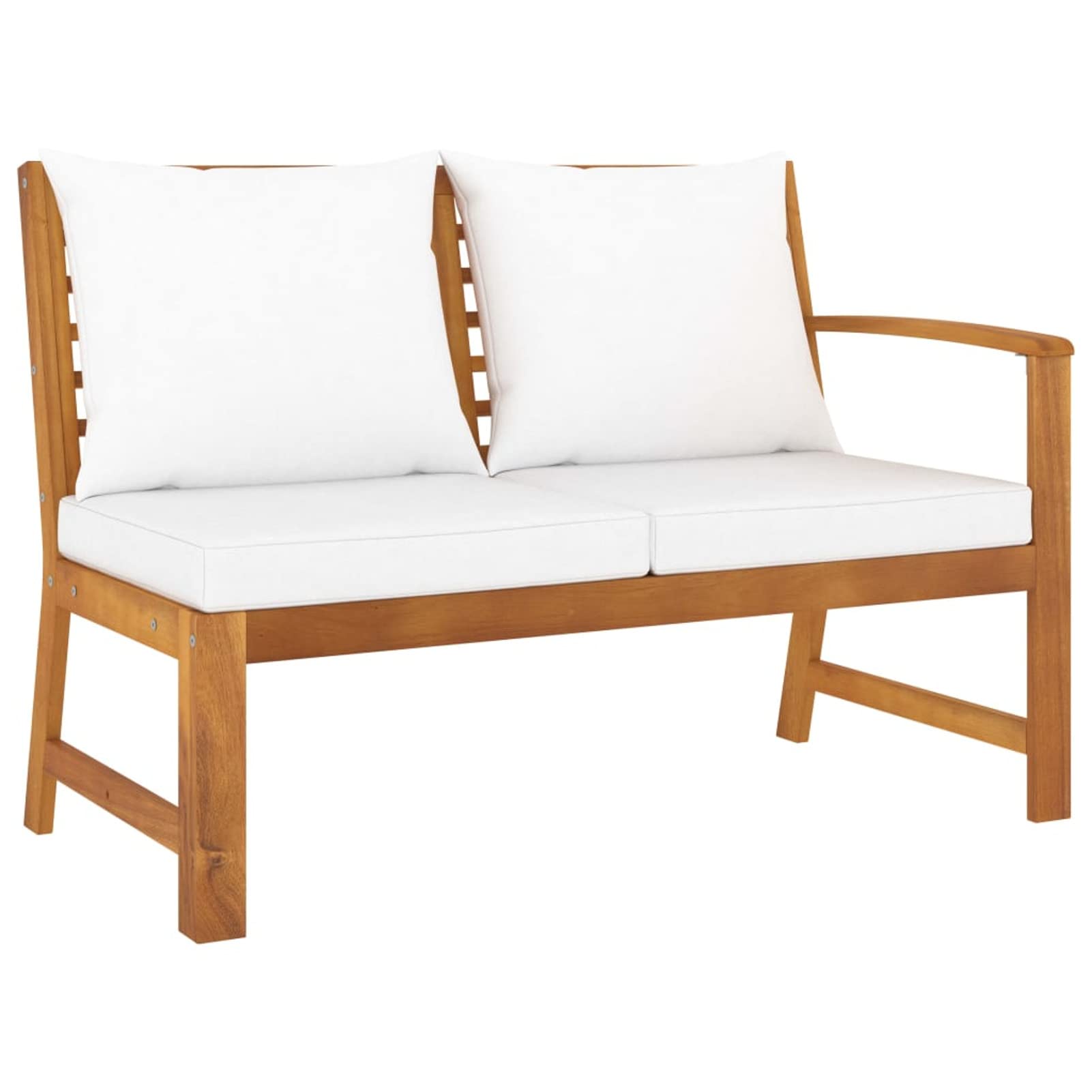 Muebles de jardín 4 pzas Cojines Crema Madera Maciza de Acacia Mesa Y Sillas Terraza Exterior