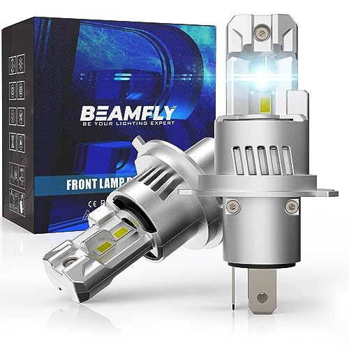 BEAMFLY Bombillas H4 LED 20000LM, HB2 9003 Lampara Faros Delanteros Coche, Kit de Conversión Halógena 12V, 6000K Luces Blancas