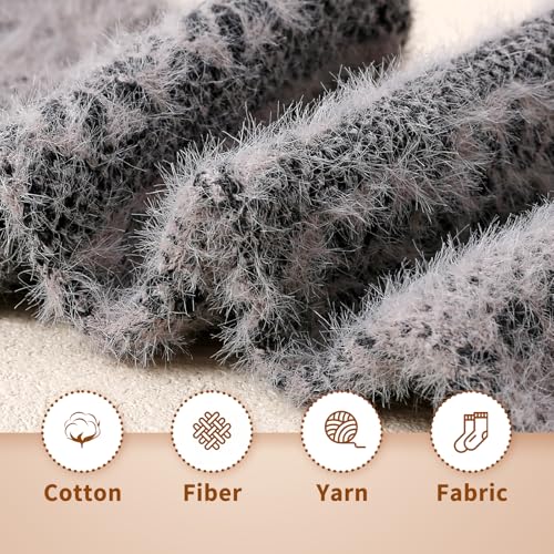 Image of SISOSOCK 5 Pairs Fuzzy Soft Cozy Comfortable Socks for Women, Casual Sleep Comfy Socks, Perfect Warm Winter Gifts for Women