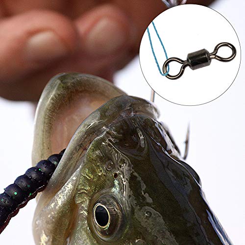Crochet de connecteurs de matériel de pêche,émerillons de pêche robustes Ligne à billes Clips pivotants à roulement à… - Image 3