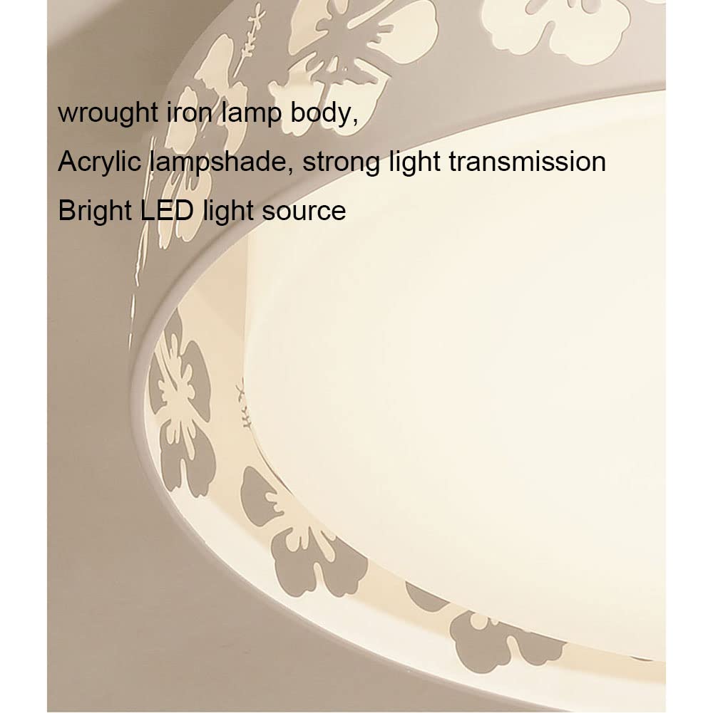 QIVGXBO Sakura Shape Round Ceiling Lamp Hollow Metal Decorative