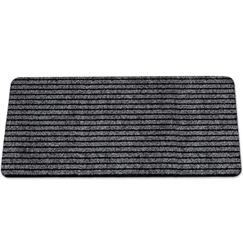 Felpudo atrapador de la suciedad, alfombra antideslizante para puerta, exterior, alfombrilla de entrada para interior, exterior, color gris, 40 x 80 cm